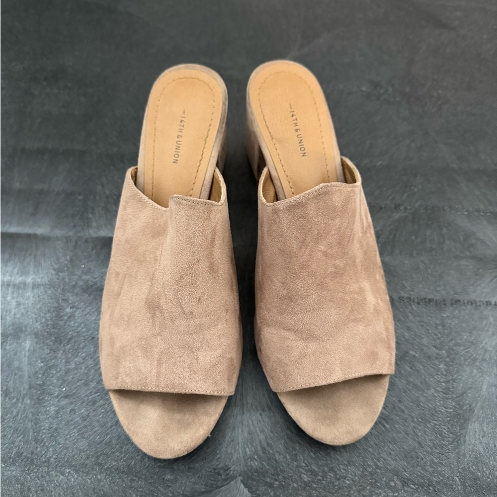 14th & Union Shoes Hayzel Faux Suede Mules